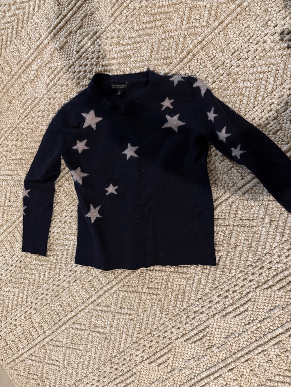 Banana Republic Navy Sweater with Light Gray Stars